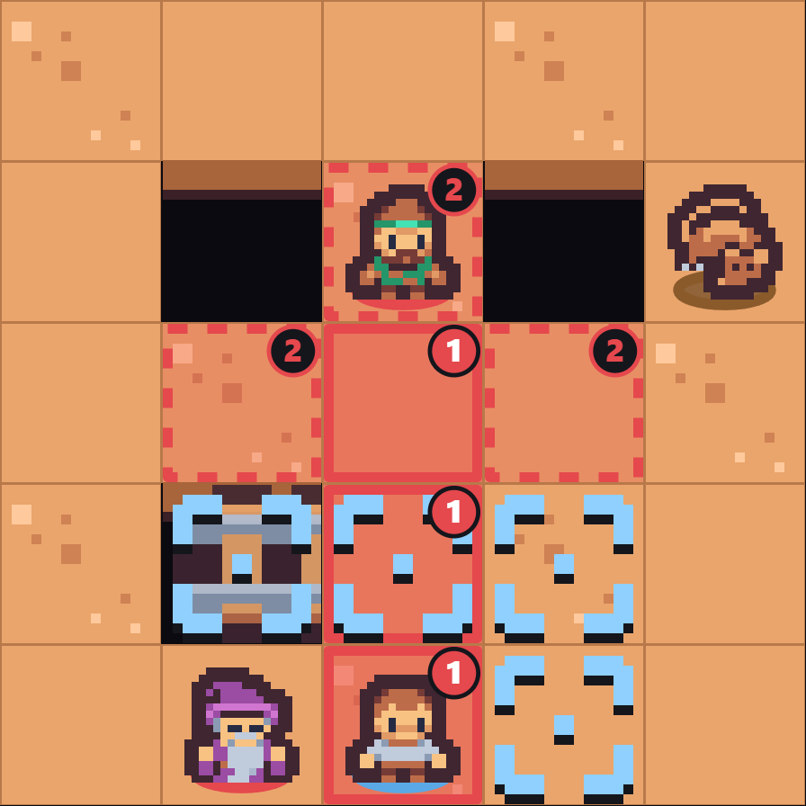 Tilefall board: tiles fall away behind the hero